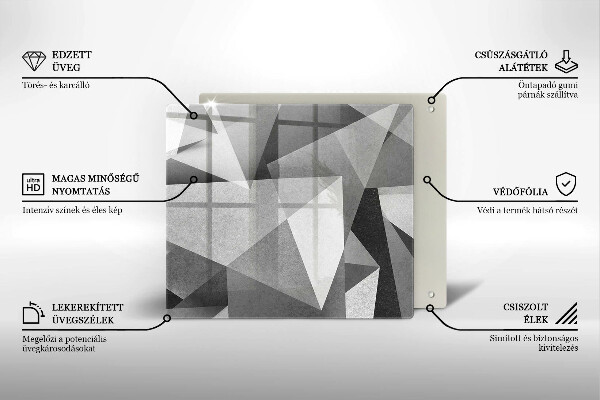 Tocător din sticlă Abstracție ascuțită concretă