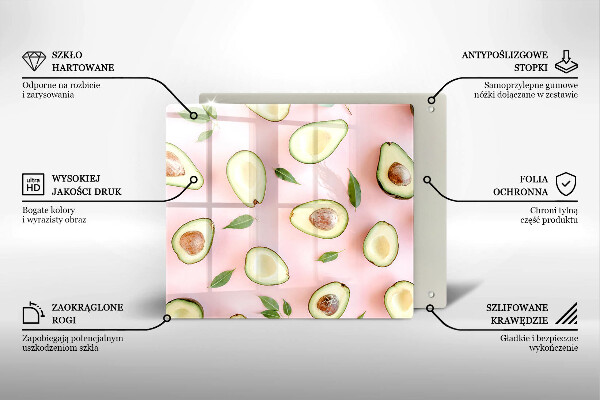 Tocător din sticlă Model de avocado