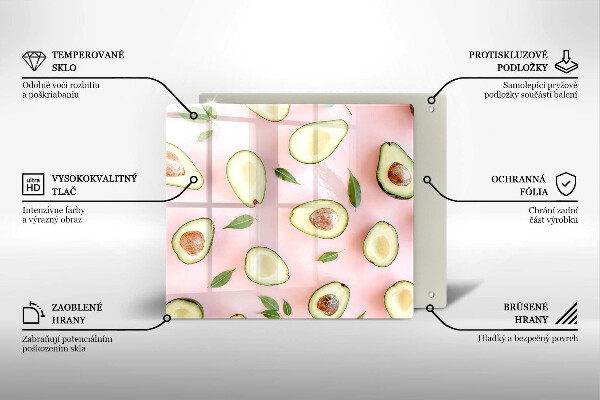 Tocător din sticlă Model de avocado