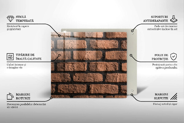 Tocător din sticlă Zid de cărămizi