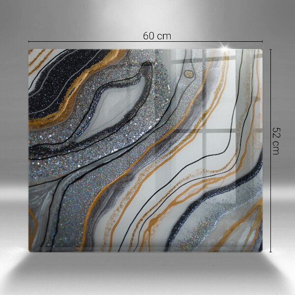 Tocător din sticlă stâncă cu aur