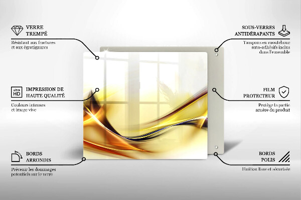 Tocător din sticlă Linii abstracte de lumină