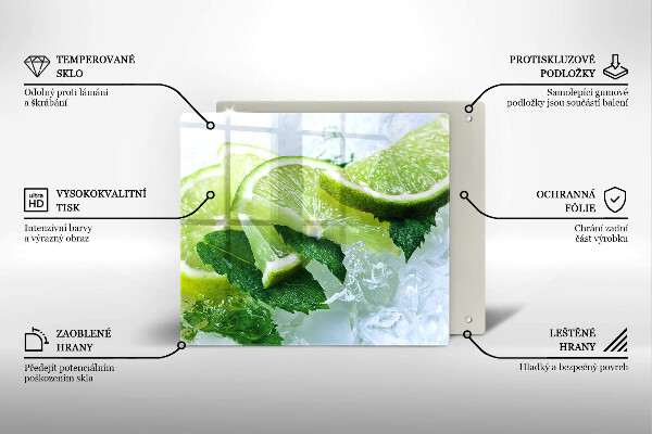 Tocător din sticlă Lime menta si gheata