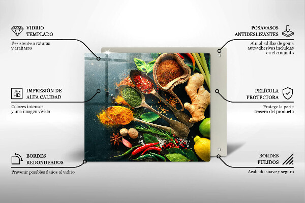 Tocător din sticlă Linguri de condimente de bucătărie