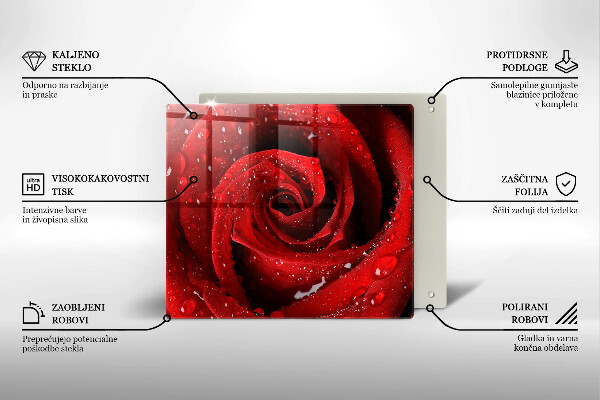 Tocător din sticlă Petale de flori de trandafir