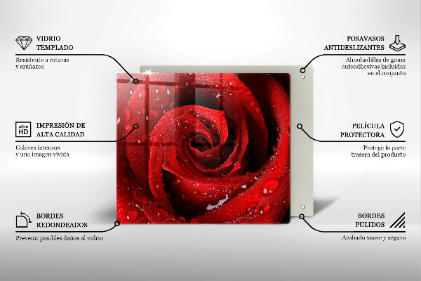 Tocător din sticlă Petale de flori de trandafir