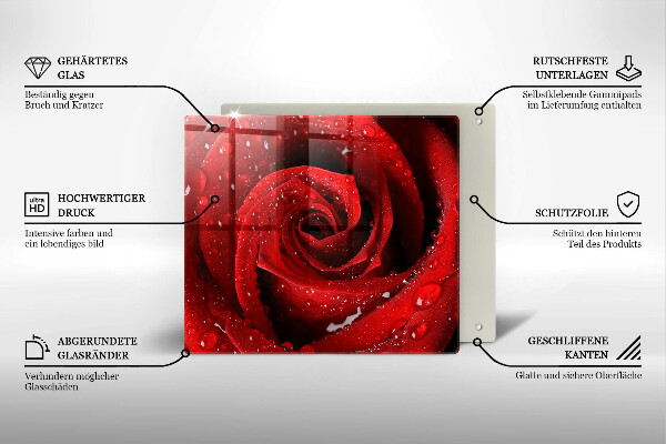 Tocător din sticlă Petale de flori de trandafir