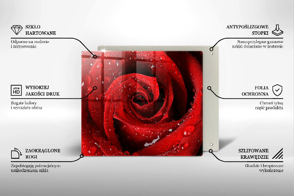 Tocător din sticlă Petale de flori de trandafir
