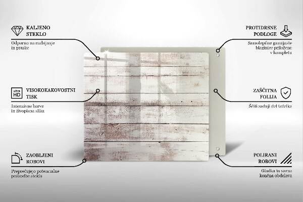 Tocător din sticlă Scânduri vechi de lemn
