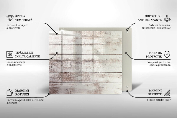 Tocător din sticlă Scânduri vechi de lemn