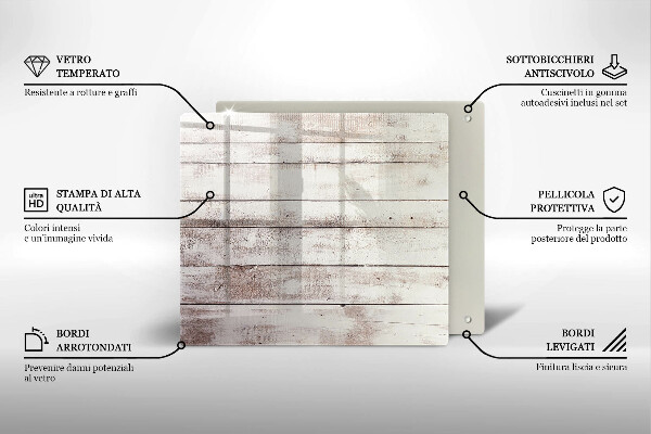 Tocător din sticlă Scânduri vechi de lemn
