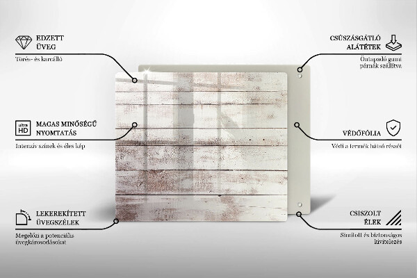 Tocător din sticlă Scânduri vechi de lemn