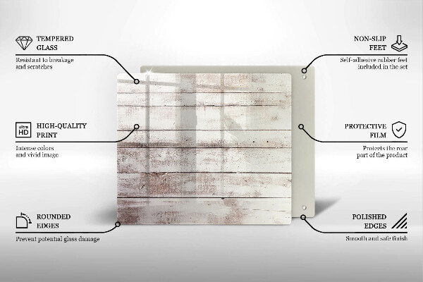 Tocător din sticlă Scânduri vechi de lemn