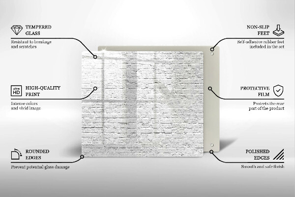 Tocător din sticlă Perete de cărămidă