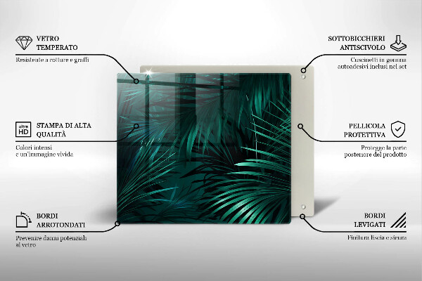 Tocător de bucătărie Frunze sălbatice ale junglei