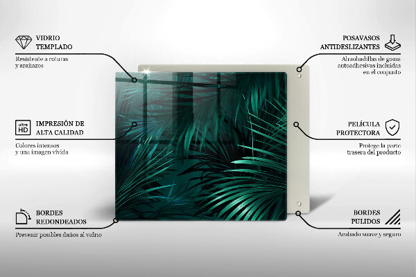 Tocător de bucătărie Frunze sălbatice ale junglei