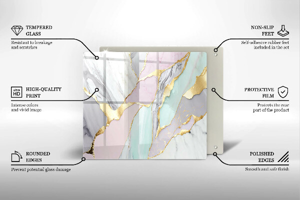 Tocător de bucătărie Marmură pastel