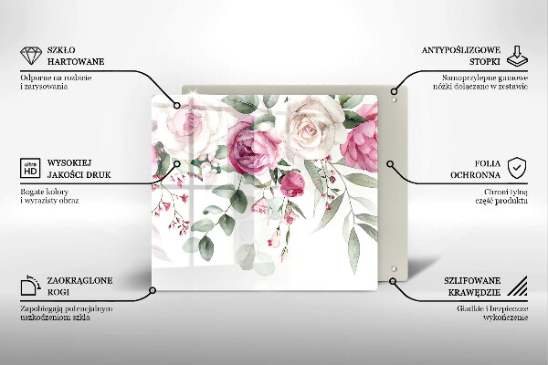 Tocător de bucătărie Trandafiri acuarela