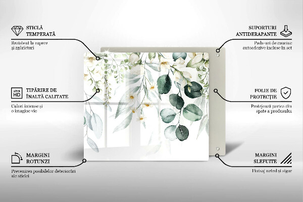 Tocător de bucătărie Plante acuarela