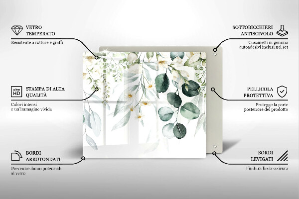 Tocător de bucătărie Plante acuarela