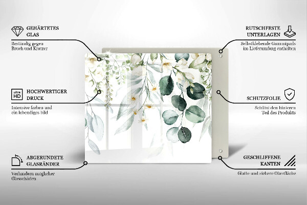 Tocător de bucătărie Plante acuarela