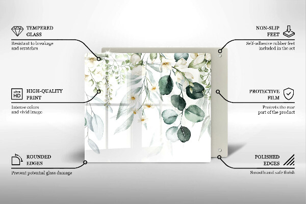 Tocător de bucătărie Plante acuarela