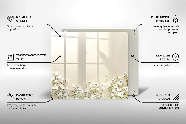 Tocător de bucătărie Flori boho din ipsos