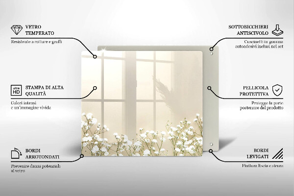 Tocător de bucătărie Flori boho din ipsos
