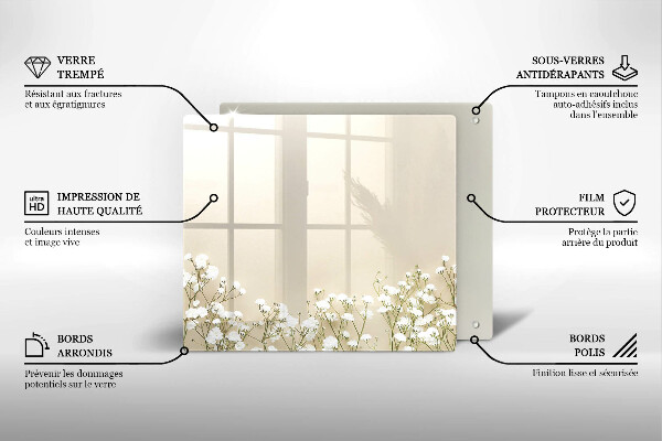 Tocător de bucătărie Flori boho din ipsos