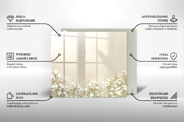 Tocător de bucătărie Flori boho din ipsos