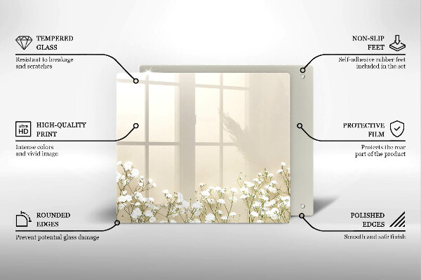 Tocător de bucătărie Flori boho din ipsos