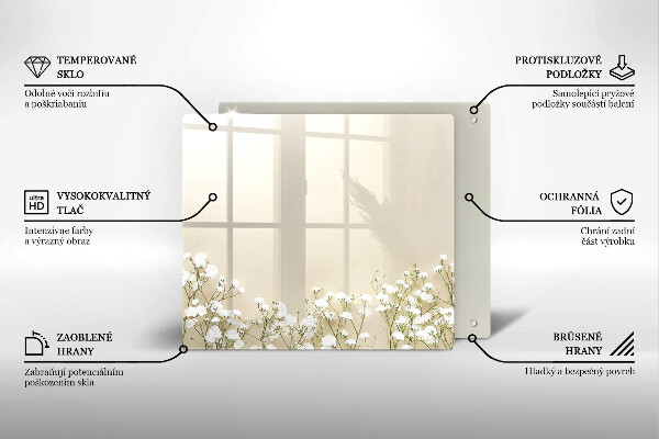 Tocător de bucătărie Flori boho din ipsos