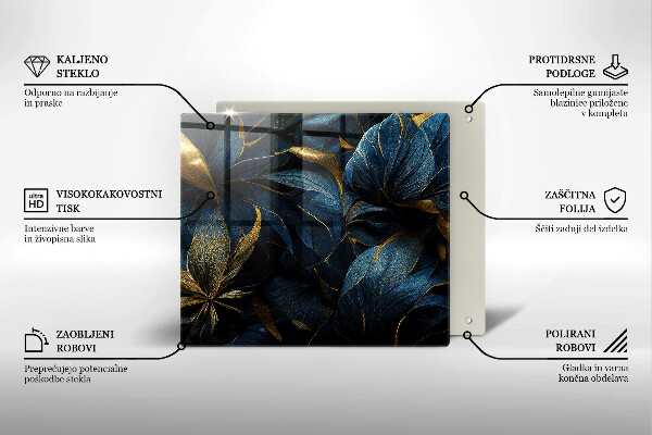 Tocător de bucătărie Frunze decorative cu aur