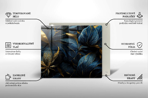 Tocător de bucătărie Frunze decorative cu aur