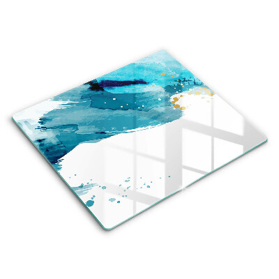 Tocător din sticlă Pete albastre