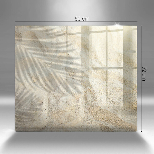 Tocător din sticlă Frunze de palmier și nisip