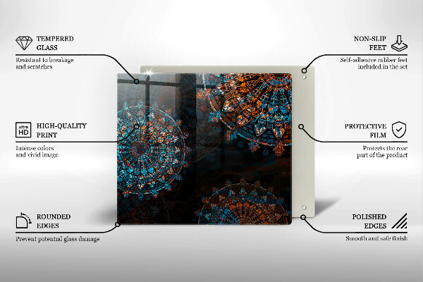 Tocător din sticlă Roți Boho vintage