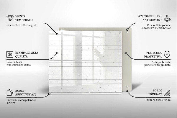 Tocător din sticlă Placi moderne luminoase