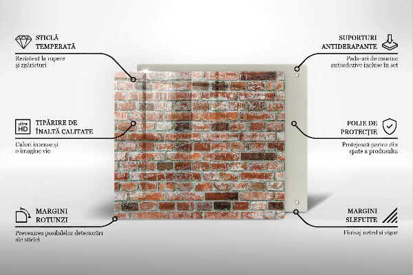 Tocător din sticlă Zid vechi de cărămidă