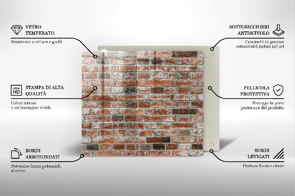 Tocător din sticlă Zid vechi de cărămidă
