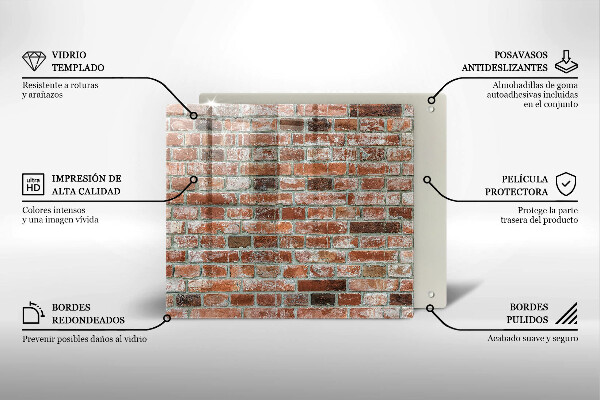 Tocător din sticlă Zid vechi de cărămidă