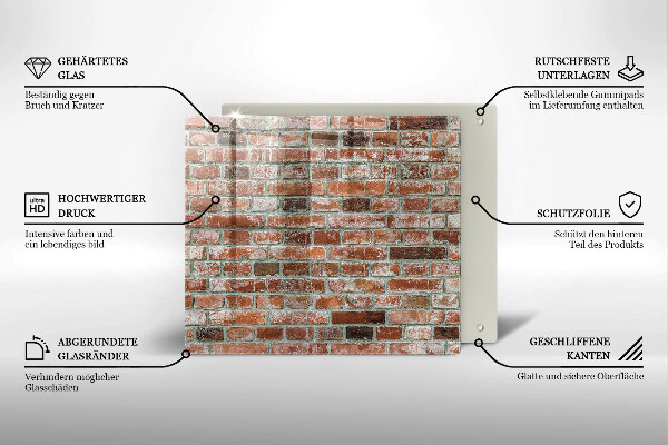 Tocător din sticlă Zid vechi de cărămidă