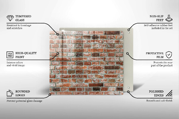 Tocător din sticlă Zid vechi de cărămidă
