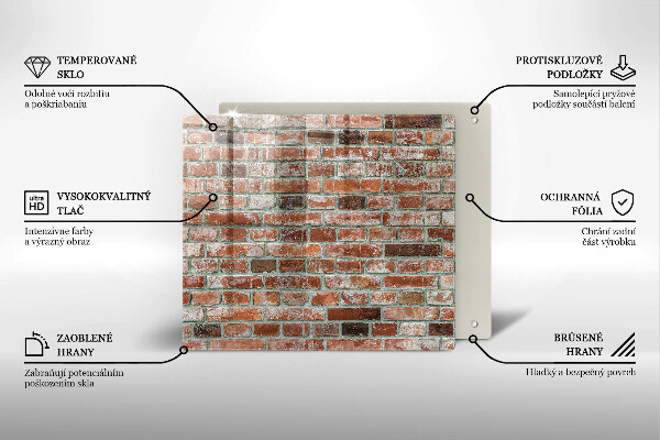 Tocător din sticlă Zid vechi de cărămidă
