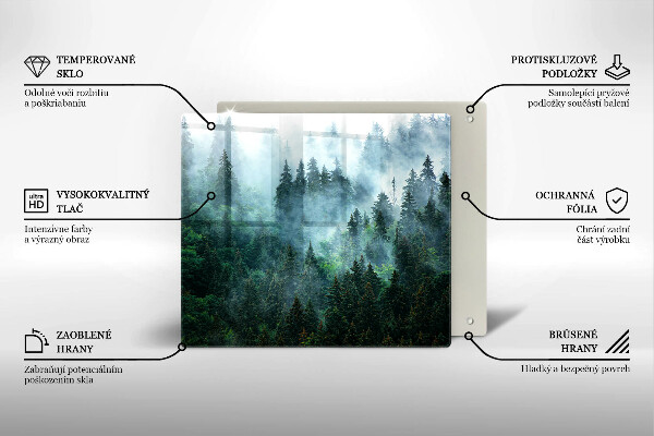 Tocător din sticlă Pădure în ceață