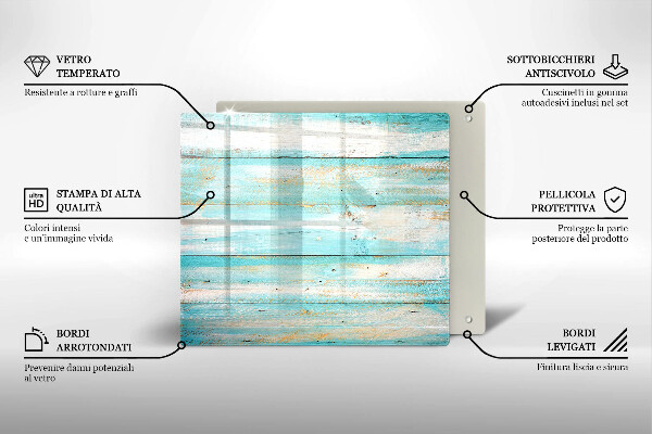 Tocător din sticlă Scânduri de lemn de epocă