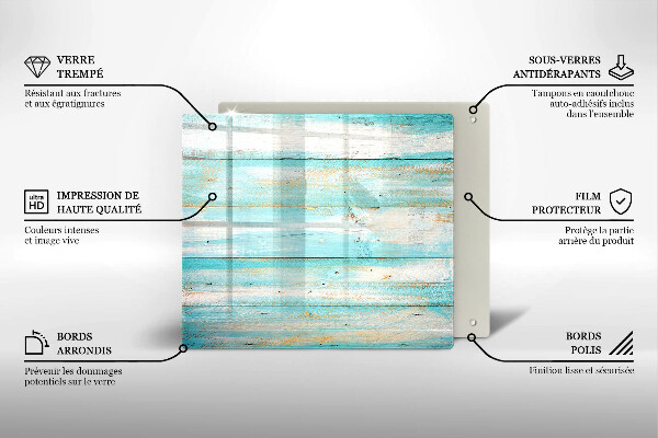 Tocător din sticlă Scânduri de lemn de epocă