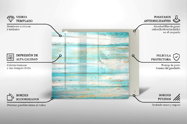 Tocător din sticlă Scânduri de lemn de epocă