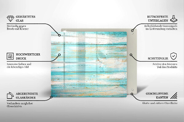 Tocător din sticlă Scânduri de lemn de epocă