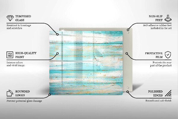 Tocător din sticlă Scânduri de lemn de epocă